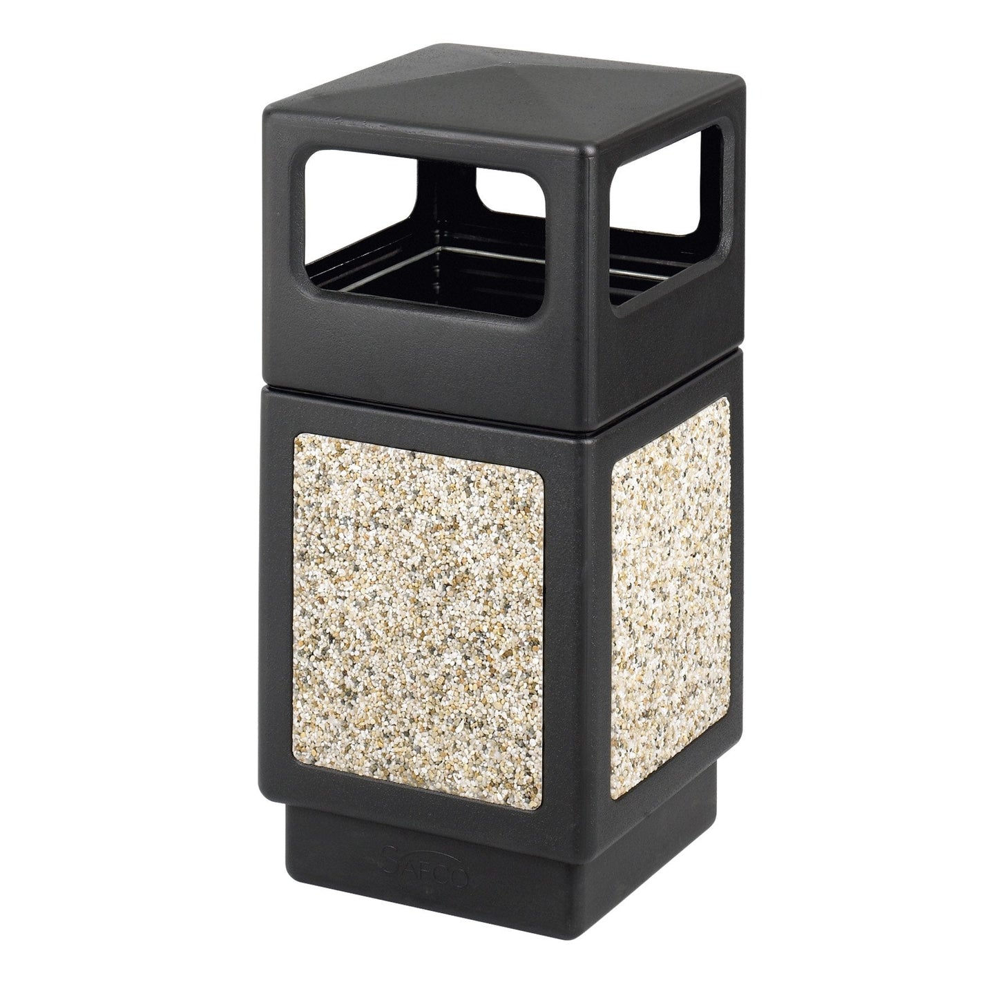 Safco Canmeleon Trash Can, 38 Gallons, Indoor and Outdoor Use, Open Top, Durable & Weather-Resistant Commercial Garbage Can, Black