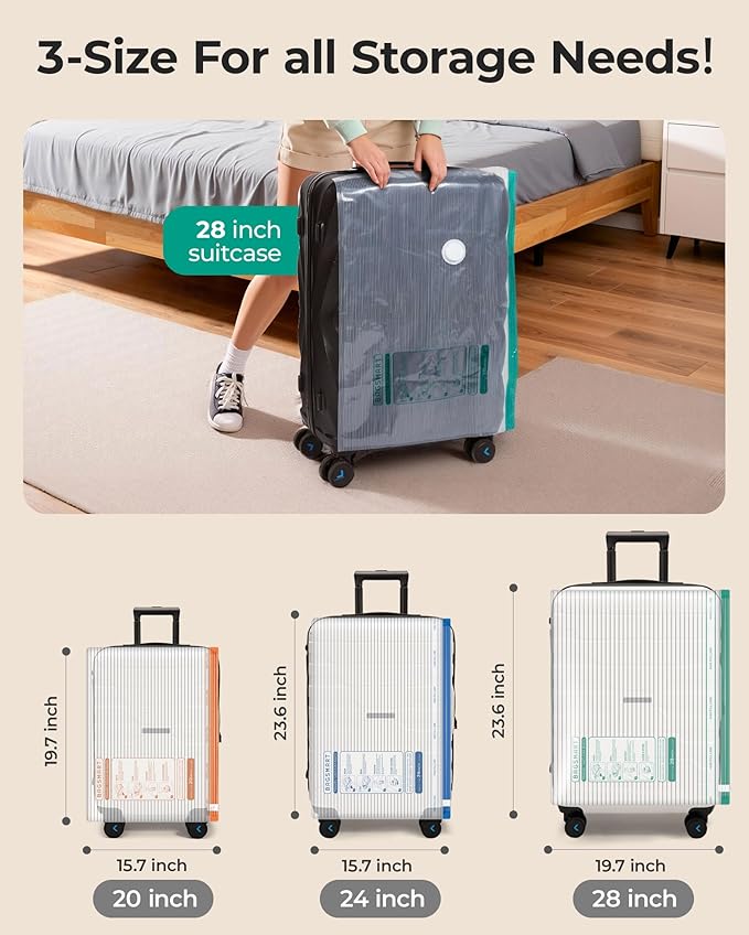 BAGSMART Vacuum Storage Bags for Travel with Rechargeable Air Pump, 21 Pack Portable Space Saver Bags for Travel & Home, Vacuum Compression Seal Bag for Clothing, Blanket, Duvets