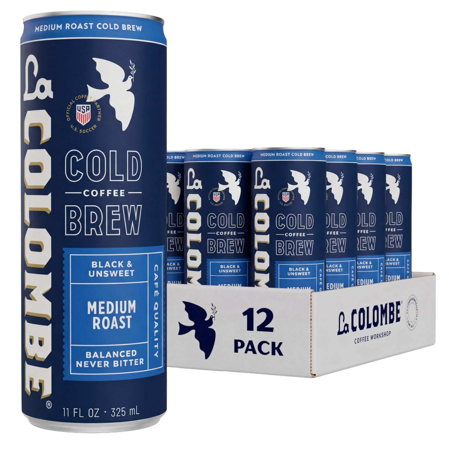 La Colombe Coffee, Triple Draft Latte, 11 fl oz Cans (Pack of 12), Coffeehouse Quality Cold Brew, Specialty Grade Coffee Beans, Ready-to-Drink On-the-Go