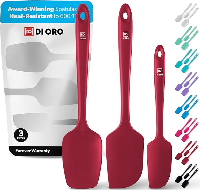 DI ORO Silicone Spatula Set - 600F Heat Resistant, 3-Pc Lavender