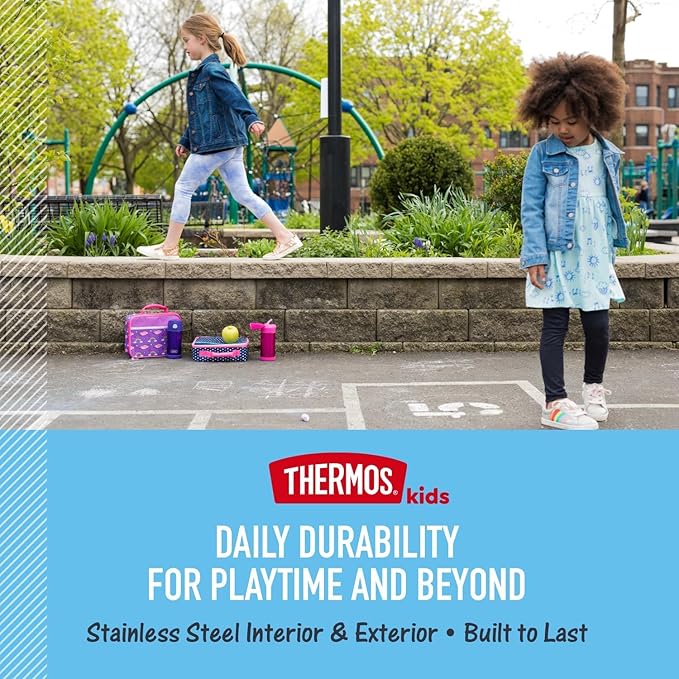 THERMOS FUNTAINER Water Bottle with Straw - 12 Ounce - Kids Stainless Steel Vacuum Insulated Water Bottle with Lid, Ms. Rachel