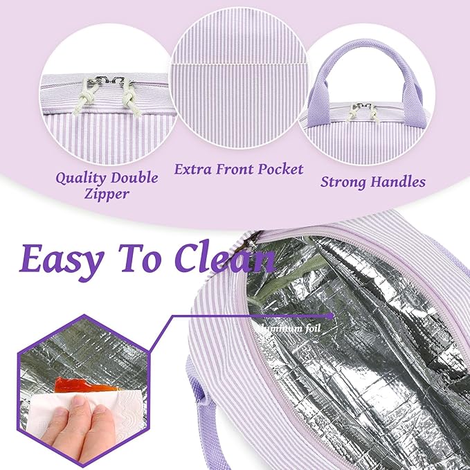Bluboon Lunch Bag for Women Men Cute Corduroy Lunch Tote Bags Reusable Insulated Lunch Box Large Capacity Reusable Insulated Cooler for Work Picnic or Travel