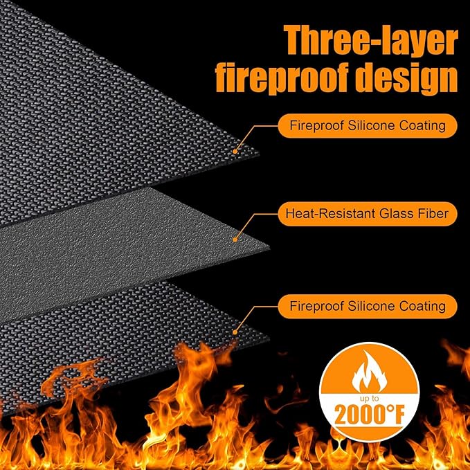 THMINS 90x48 Inches Extra Large Under Grill Mat for Outdoor BBQ