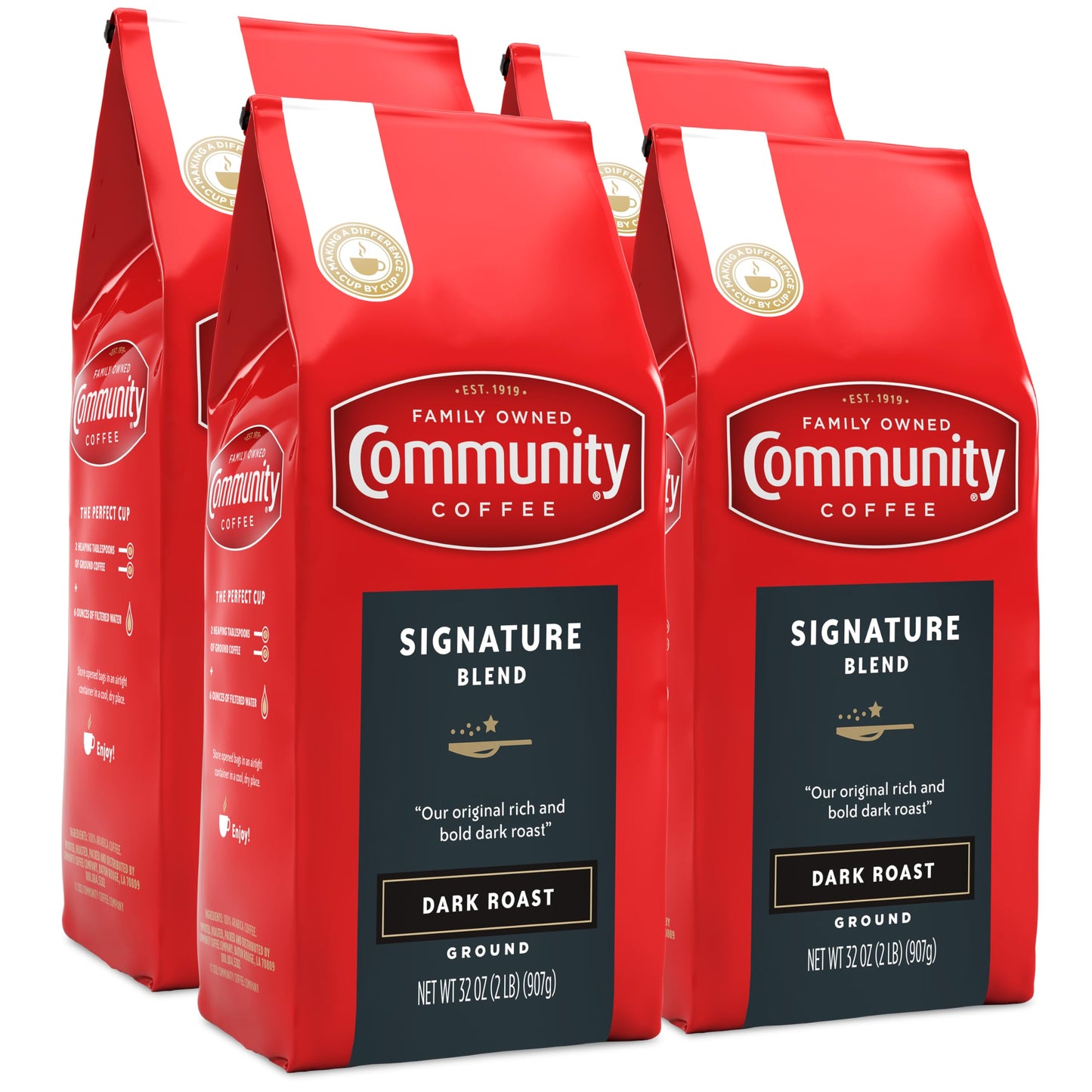 Community Coffee 100% Colombia 72 Ounce, Medium Dark Roast Ground Coffee, 12 Ounce (Pack of 6)