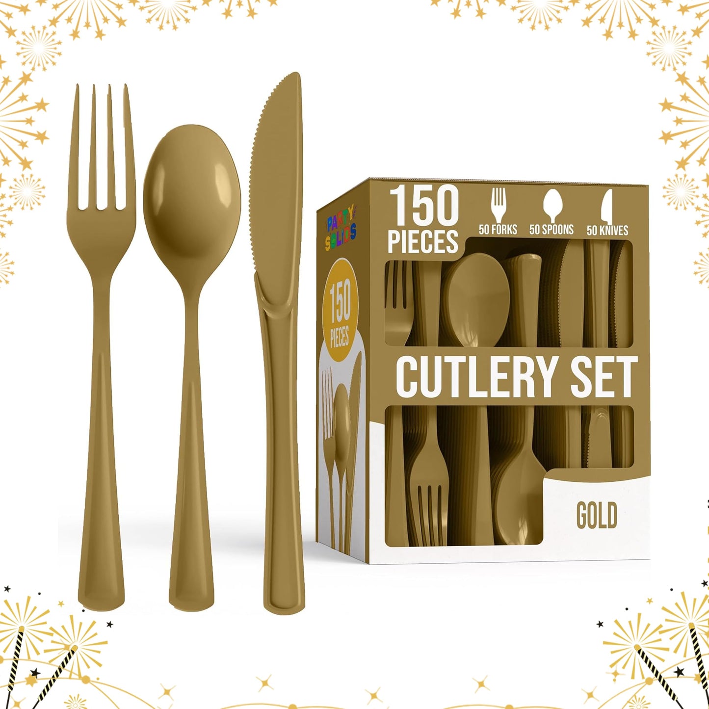 Party Solids Red Plastic Silverware 150 Pcs Red Cutlery Set