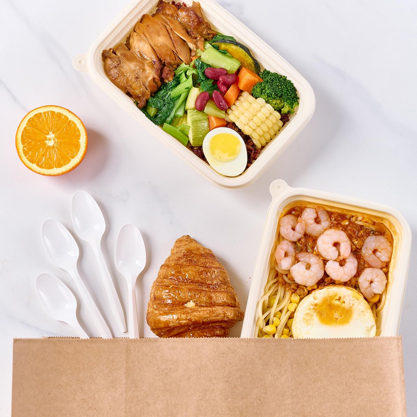 FOCUSLINE 2000 Pack White Plastic Spoons Bulk, Heat Resistant Teaspoons