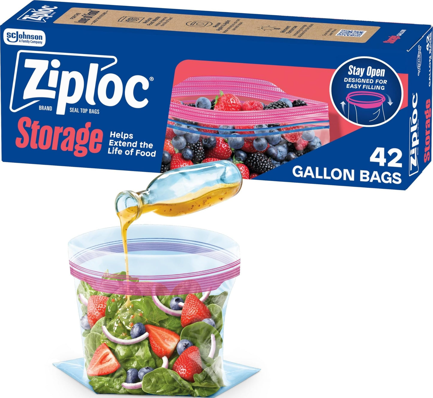 Ziploc Gallon Food Storage Bags, 162 Total Bags (81 Count, 2-Pack)