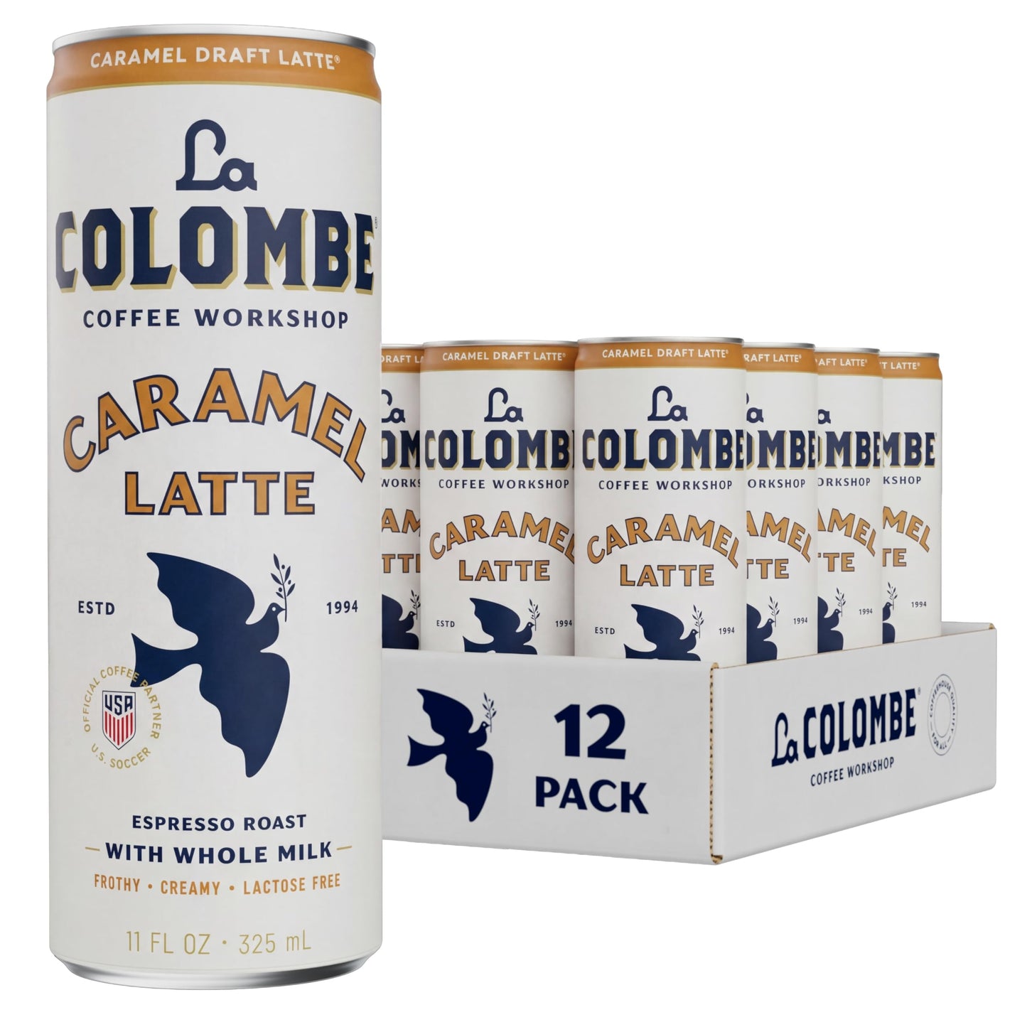 La Colombe Coffee, Triple Draft Latte, 11 fl oz Cans (Pack of 12), Coffeehouse Quality Cold Brew, Specialty Grade Coffee Beans, Ready-to-Drink On-the-Go