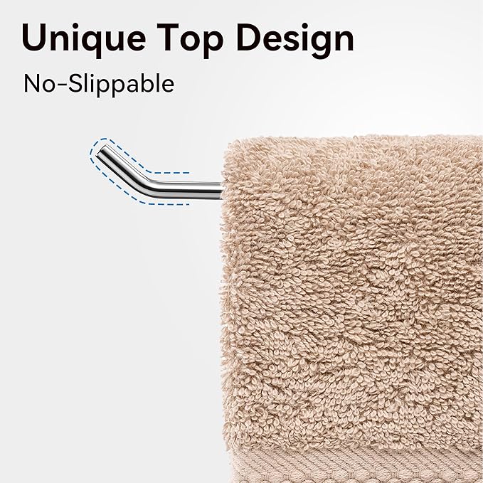 T-Shaped Hand Towel Holder Stand – Countertop Stainless Steel Towel Rack with Non-Slip Base for Bathroom, Kitchen, Vanity, Silver