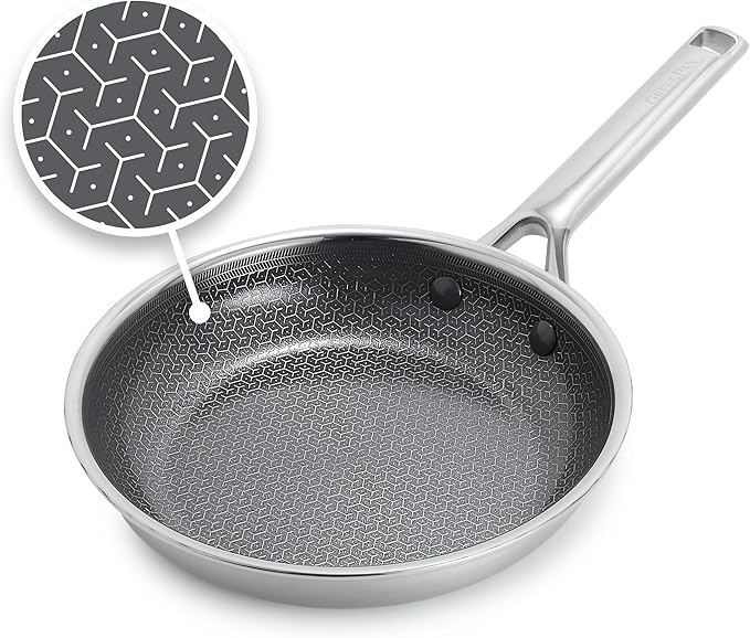 GreenPan Hybrid 8" Stainless Steel Frying Pan, Ceramic Nonstick Skillet