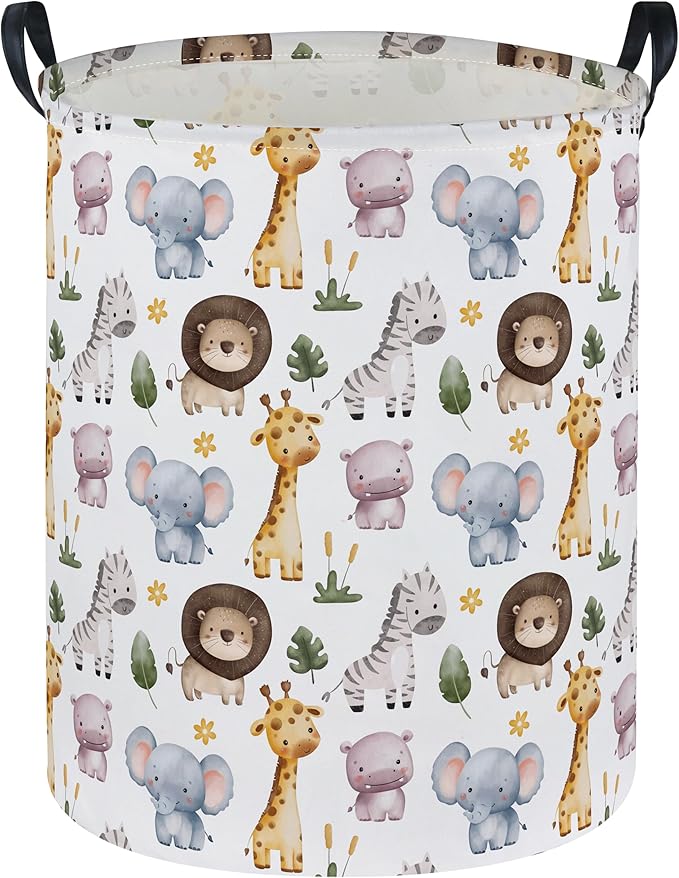 Kids Laundry Basket Animal Hamper for Nursery Boy and Girl Cute Kids Toys Storage Bin Organizer Room Decor for Home(Zoo)