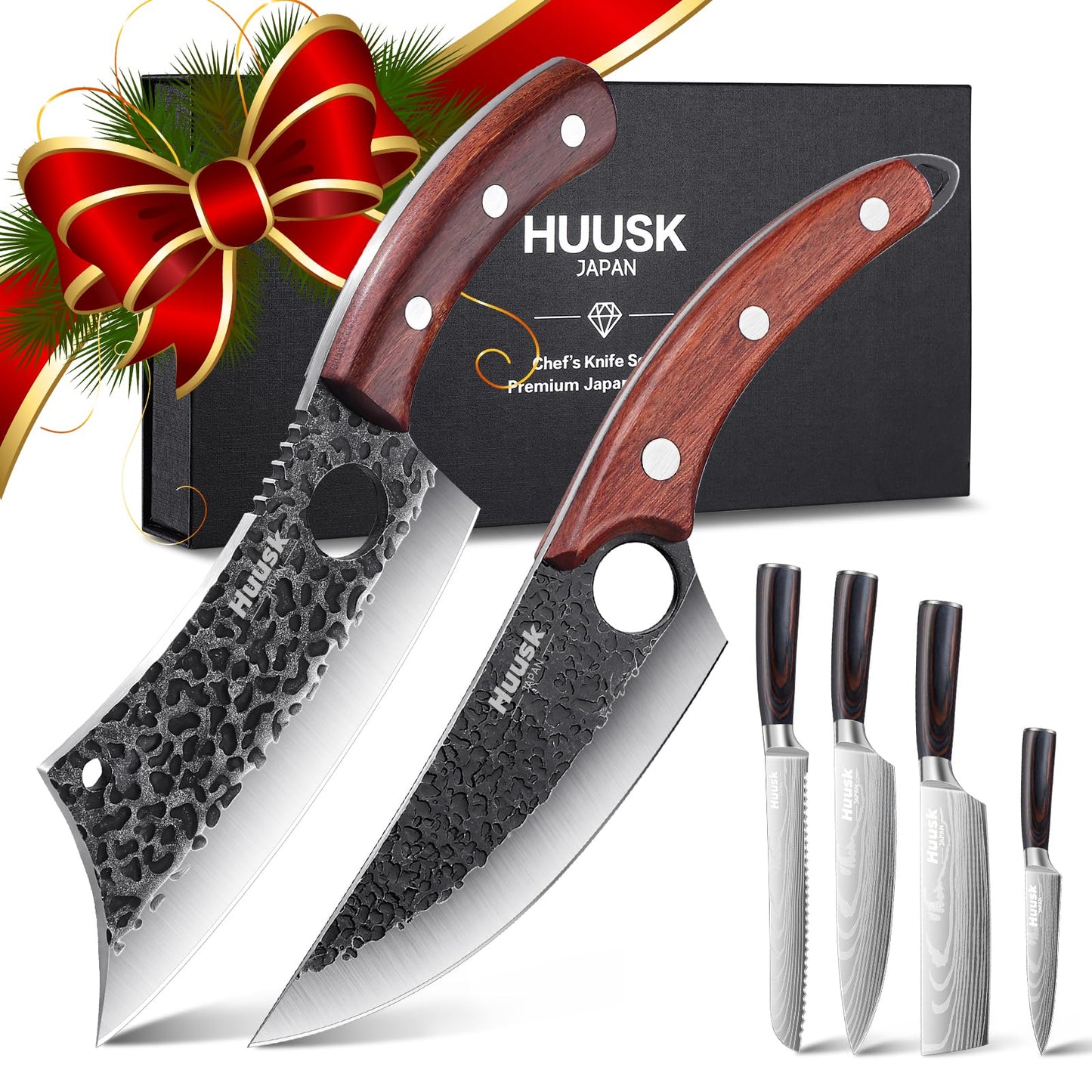 Huusk Japanese Chef Knife Set with Gift Box, Gifts for Men, Dad