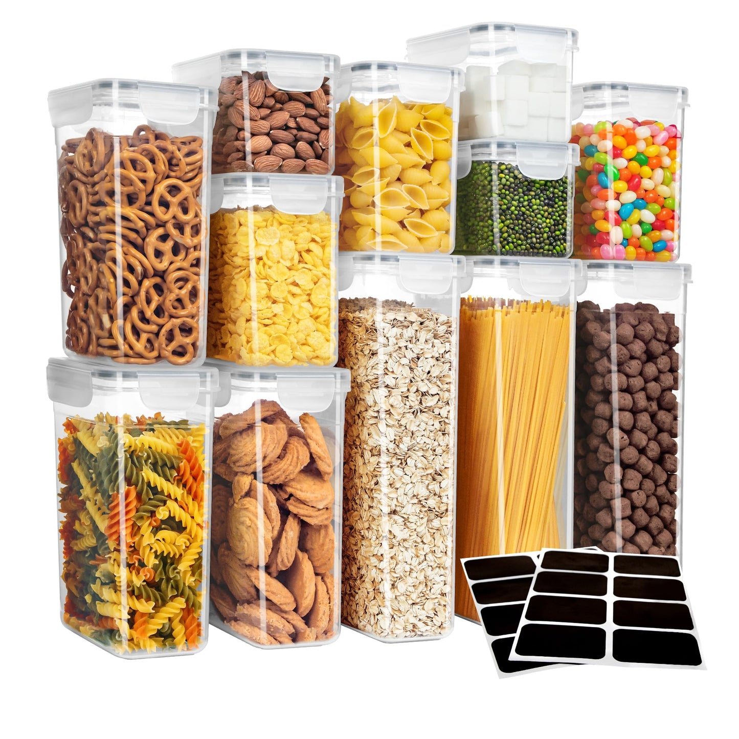 MR.SIGA 12 Pack Airtight Food Storage Container Set for Pantry Organization