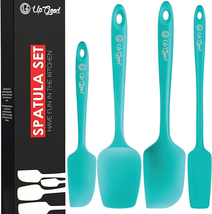 UpGood Silicone Spatula Set 600°F - High Heat Resistant Nonstick, Small and Large Kitchen Spatulas - Flexible BPA Free Professional Grade Cookware - Utensils for Cooking, Baking, Mixing(3 Pcs, Grey)
