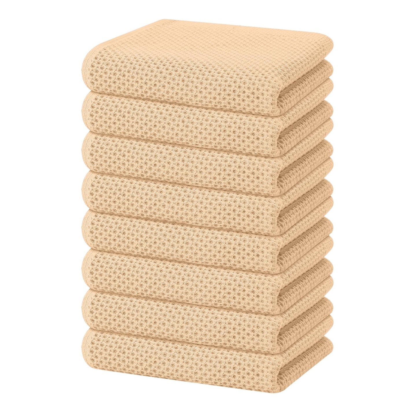 Homaxy 100% Cotton Waffle Weave Kitchen Dish Cloths, Ultra Soft Absorbent Quick Drying Dish Towels, 12 x 12 Inches — 13 x 28 - 12 Pack — 13 x 28 - 8 Pack