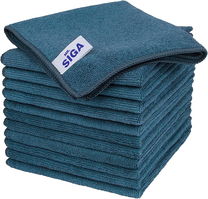 MR.SIGA Microfiber Cleaning Cloths, Streak Free Microfiber Towels, 12 Pack