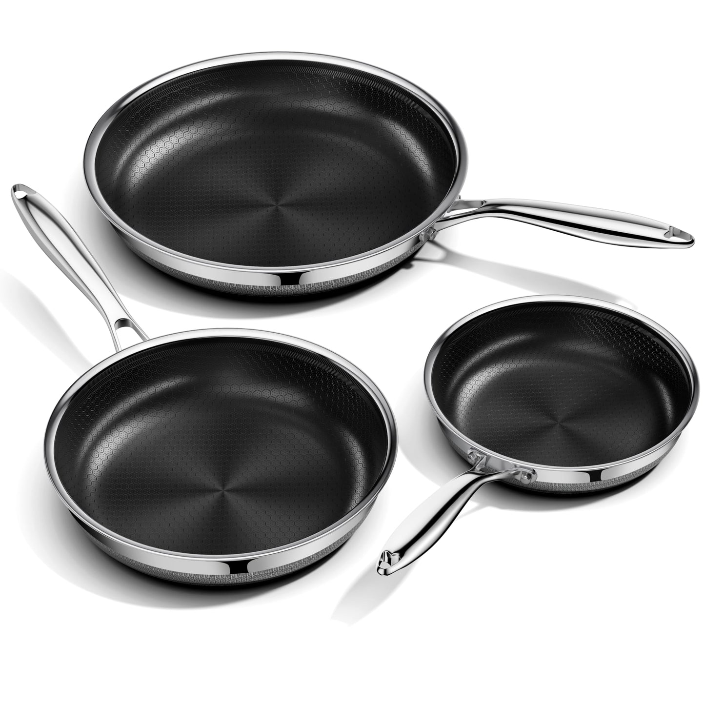 Innerwell Tri-Ply Stainless Steel Non stick Frying Pans Set