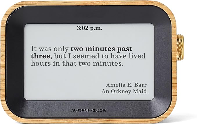 Author Clock – Literary Clock that Tells Time Using Book Quotes | Unique Gift for Book Lovers | New Quote Every Minute | Vol 2, Large