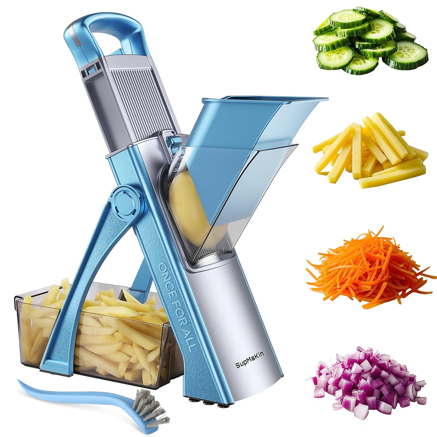 SupMaKin Safe Mandoline Slicer Plus for Kitchen Adjustable Vegetable Slicer