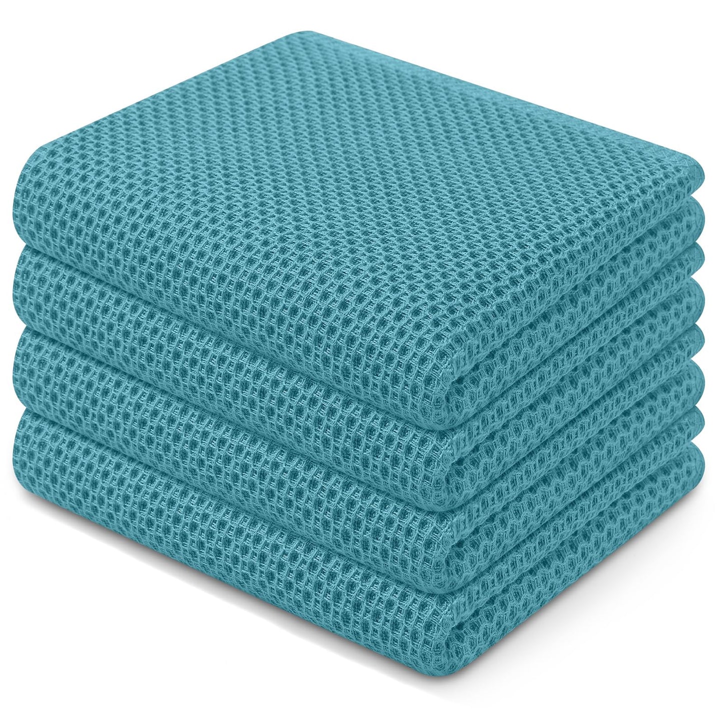 Homaxy 100% Cotton Waffle Weave Kitchen Dish Cloths, Ultra Soft Absorbent Quick Drying Dish Towels, 12 x 12 Inches — 13 x 28 - 12 Pack — 13 x 28 - 4 Pack