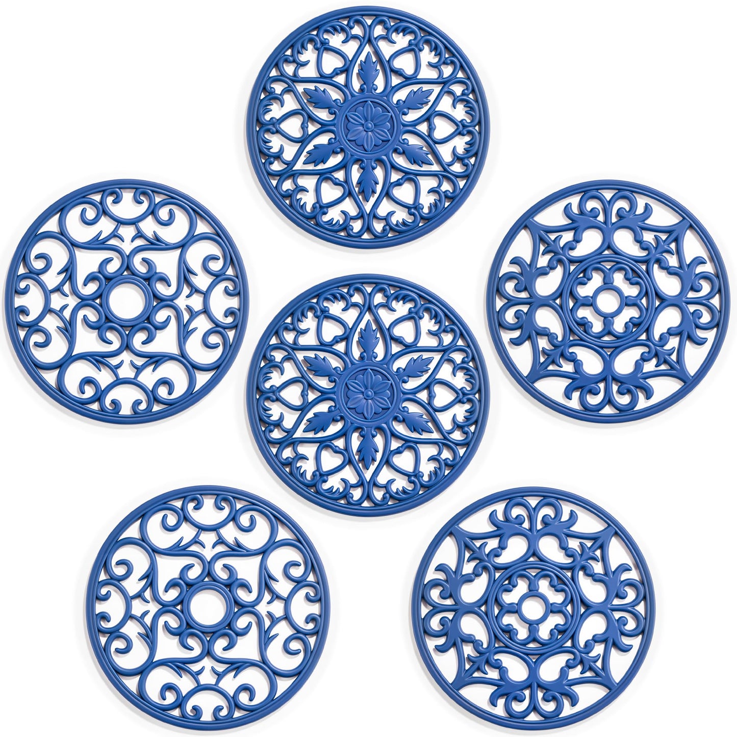 SMARTAKE 6 Set Silicone Trivet Mats for Hot Dishes Pots and Pans (Red)