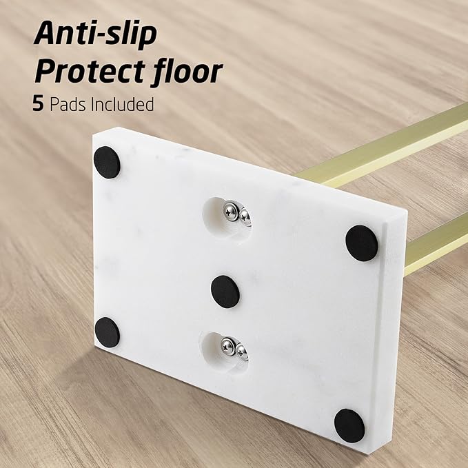 KES Standing Towel Rack with Marble Base, 37" H (Equal Height) Gold Towel Rack for Bathroom Floor, Towel Rack Stand Fits Large Bath Towel, 18/8 Stainless Steel, BTH229-BZ