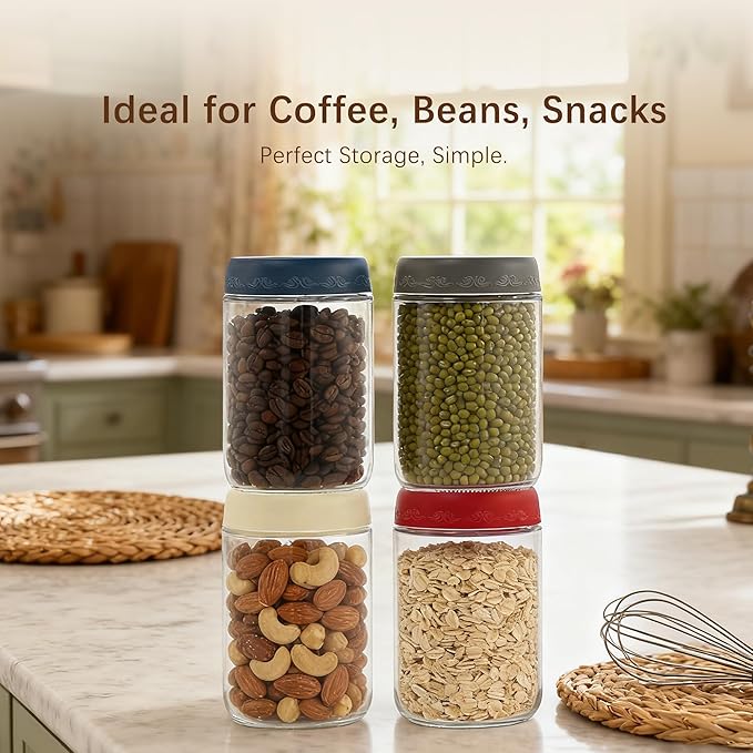 18 OZ 8 Pack Overnight Oats Jars with Airtight Lids and Jar Sleeve, Glass Containers for Meal Prep, Leak-Proof Food Storage Jars for Yogurt, Pudding & Healthy Breakfast (18oz-8 Pack)