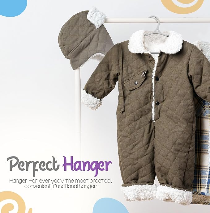 Utopia Home Kids Hangers 20 Pack - 11 Inch Plastic Baby Hangers for Closet - Childrens Hanger for Clothes & Infant Hanger for Closet - Non-Slip Shoulder Grooves, Strap Hooks & Pants Bar (Grey)