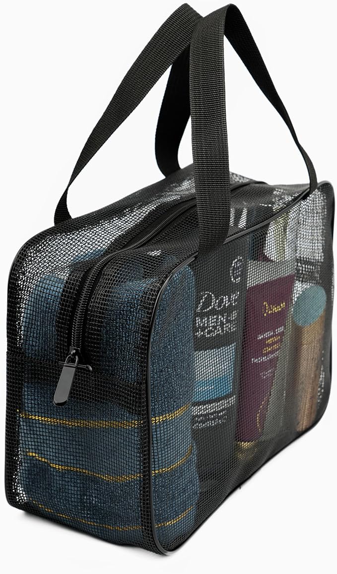 Mesh Shower Caddy Bag for Bathroom Gym Camping Portable Travel Mesh Toiletry Bag for Women Men