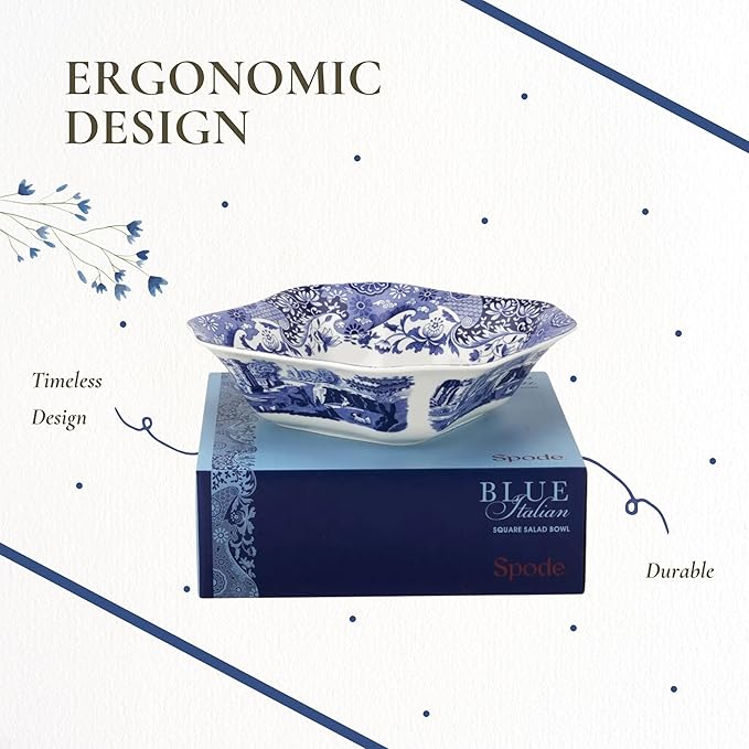 Spode Blue Italian Square Serving Bowl
