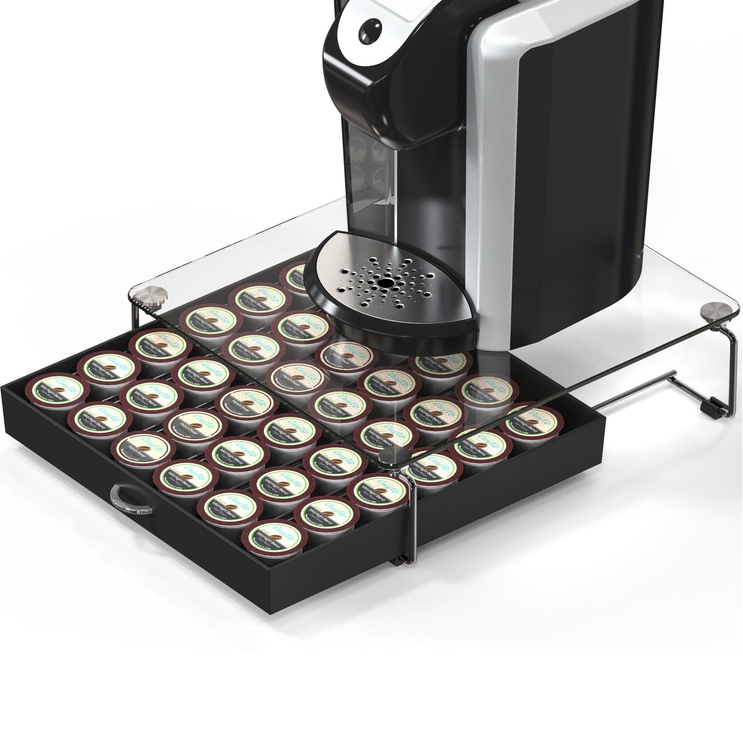 Deco Brothers K-Cup Holder Drawer for 36 Coffee Pods Storage, Black