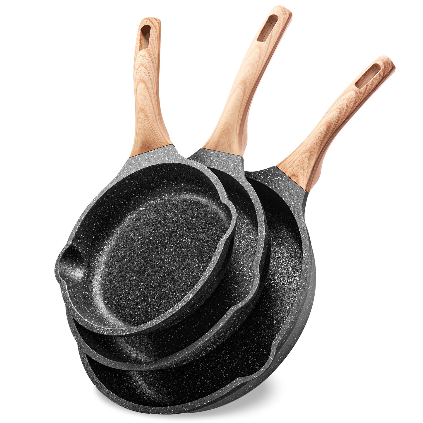 YIIFEEO Frying Pans Nonstick, Induction Granite Skillet Pans