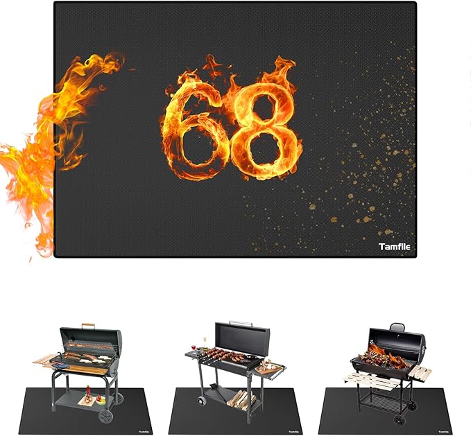 Tamfile 62x40 Inch Grill Mats for Blackstone, Double-Sided Fire Pit Mat
