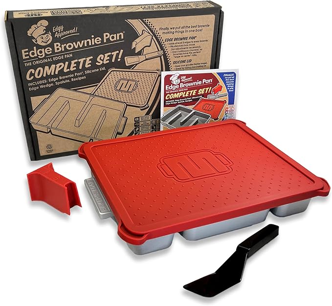 Baker's Edge Original All Edges Brownie Pan including lid, spatula & wedge