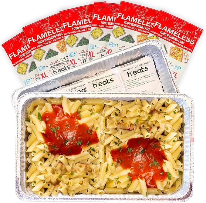 Lava Gel Flame-Free Catering Heat Pads & Buffet Kits – Sustainable Natural Mineral Food Warming Solution for Full & Half Pans (Party Kit/Pack of 12)