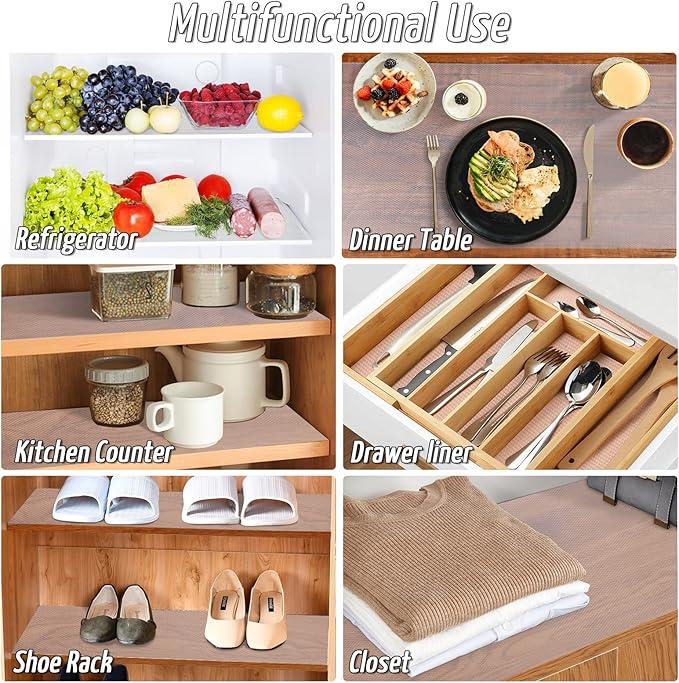 Anoak Shelf Liner, 12 Inches x 20(240.1 Inch) FT Non-Slip Cabinet Liner, Diamond Pattern Clear