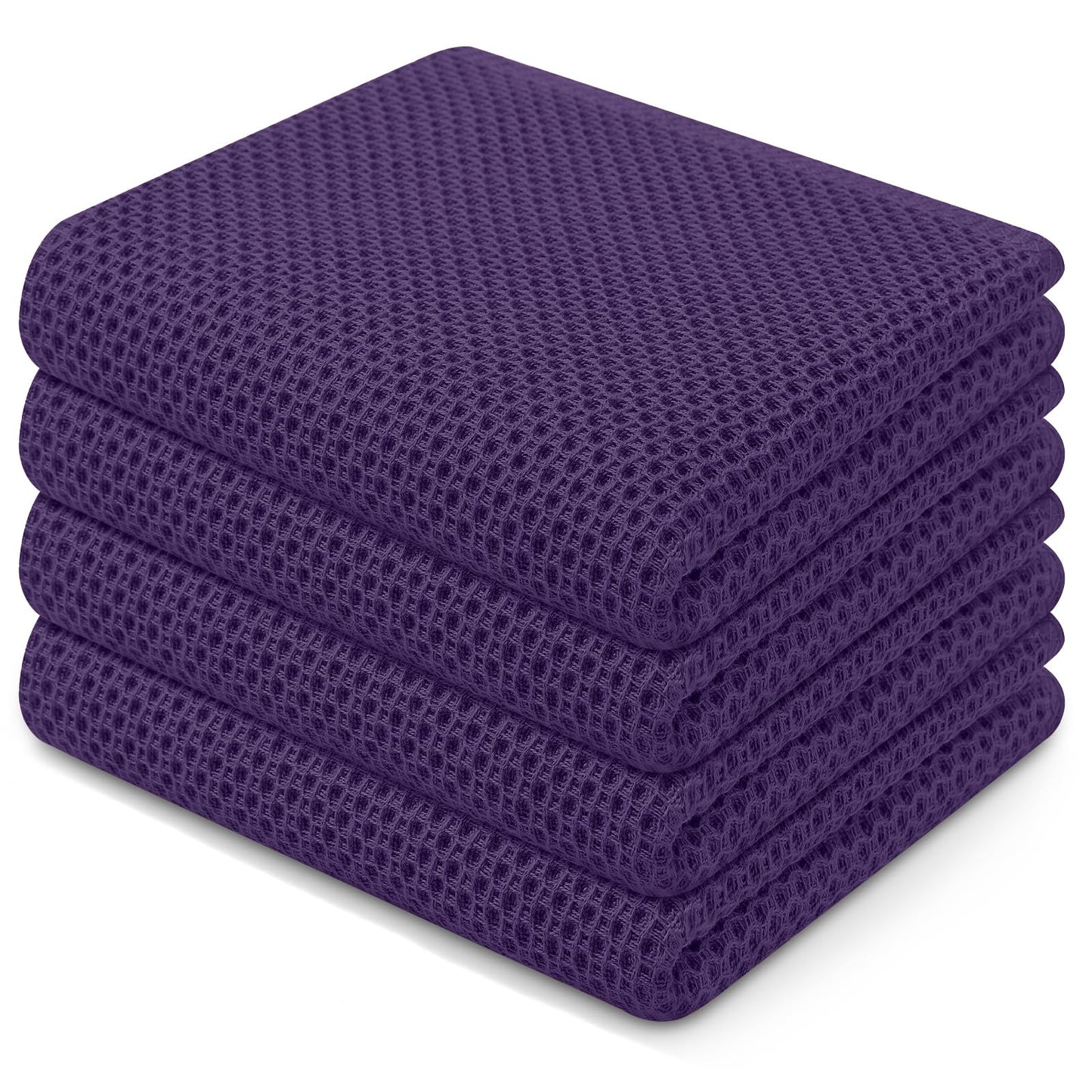 Homaxy 100% Cotton Waffle Weave Kitchen Dish Cloths, Ultra Soft Absorbent Quick Drying Dish Towels, 12 x 12 Inches — 13 x 28 - 12 Pack — 13 x 28 - 4 Pack