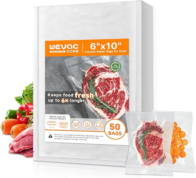 Vacuum Sealer Bags for Food, Quart 8″x 12″,Pint 6″×10″100 Pcs,BPA Free