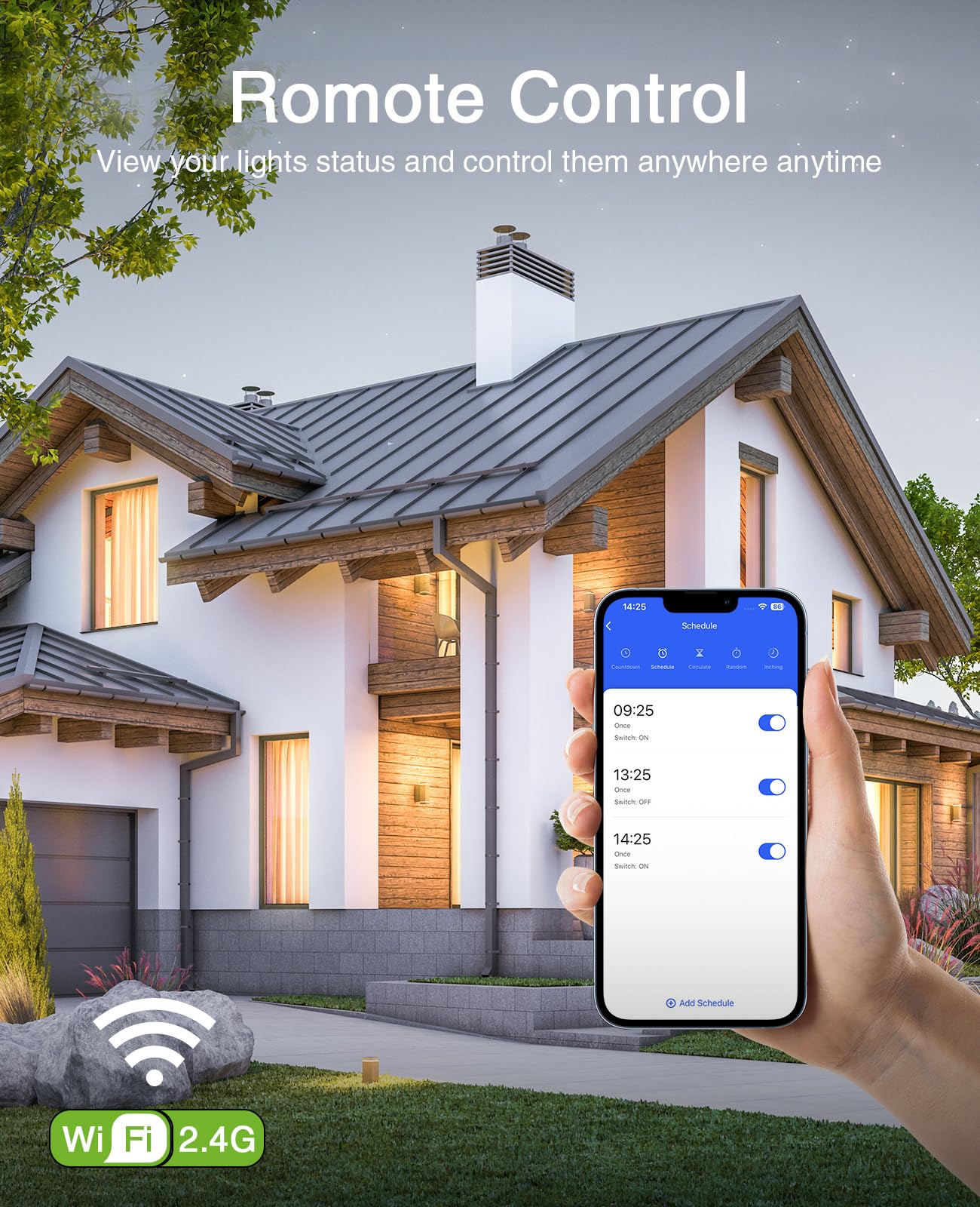 GHome Smart Switch, Smart Wi-Fi Light Switch Works with Alexa and Google Assistant 2.4Ghz, Single-Pole,Neutral Wire Required,UL Certified,Remote/Voice Control, No Hub Required (4 Pack)