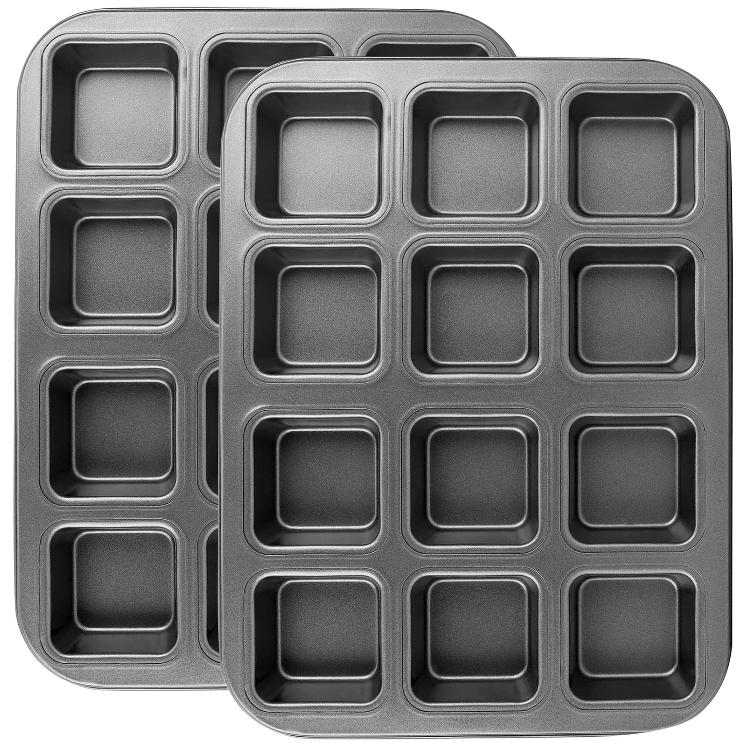 Beasea Nonstick Mini Muffin Pan 24 Cups, 2 Pack 24 Mini Small Tiny Cup Non Stick Muffin Baking Pan Tin Tray Carbon Steel Bakeware Individual Cupcake Baking Pan - Gold