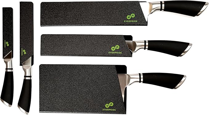 EVERPRIDE 6 & 8 Inch plus a Meat Cleaver Chef Knife Guard Set (3-Piece Set) Universal Blade Edge Cover and Knife Sheaths for Chef and Kitchen Knives Durable BPA-Free Felt Lined Sturdy ABS Plastic
