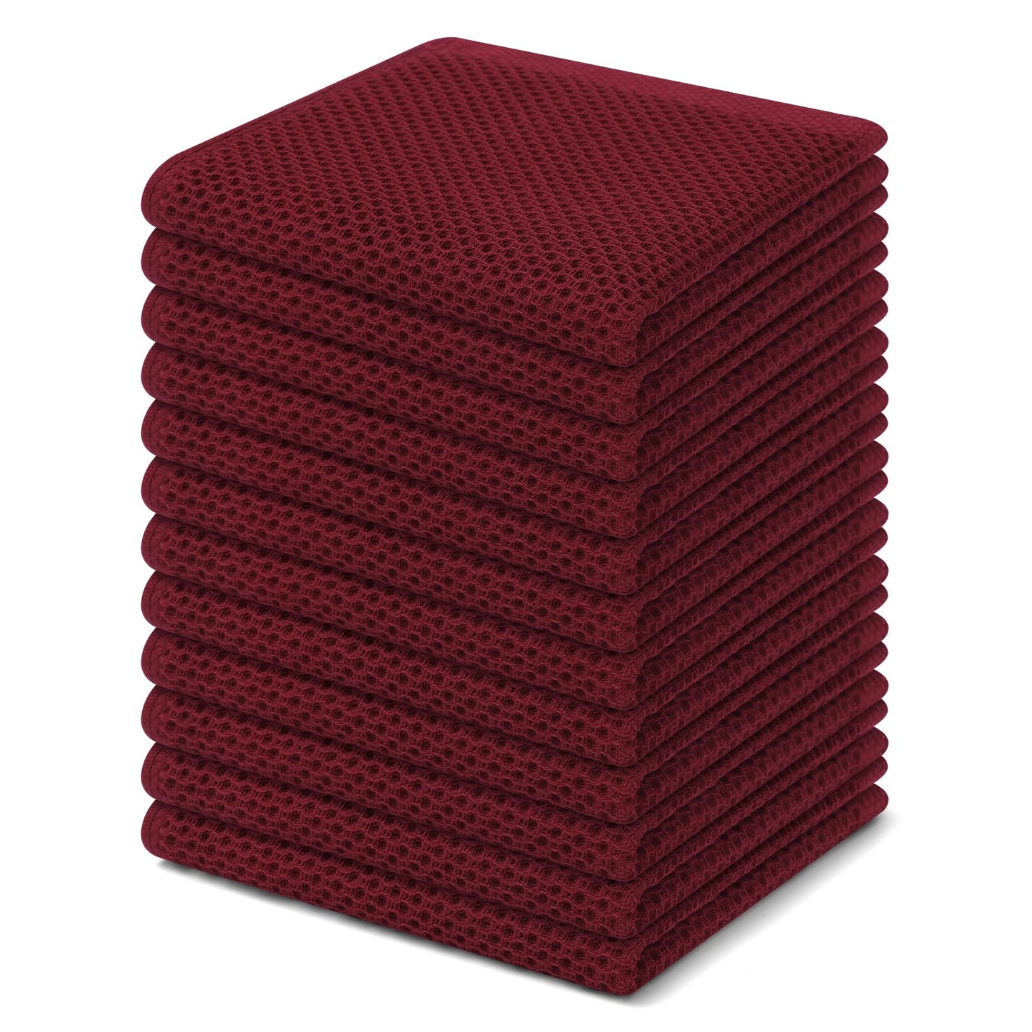 Homaxy 100% Cotton Waffle Weave Kitchen Dish Cloths, Ultra Soft Absorbent Quick Drying Dish Towels, 12 x 12 Inches — 13 x 28 - 12 Pack — 12 x 12 - 12 Pack