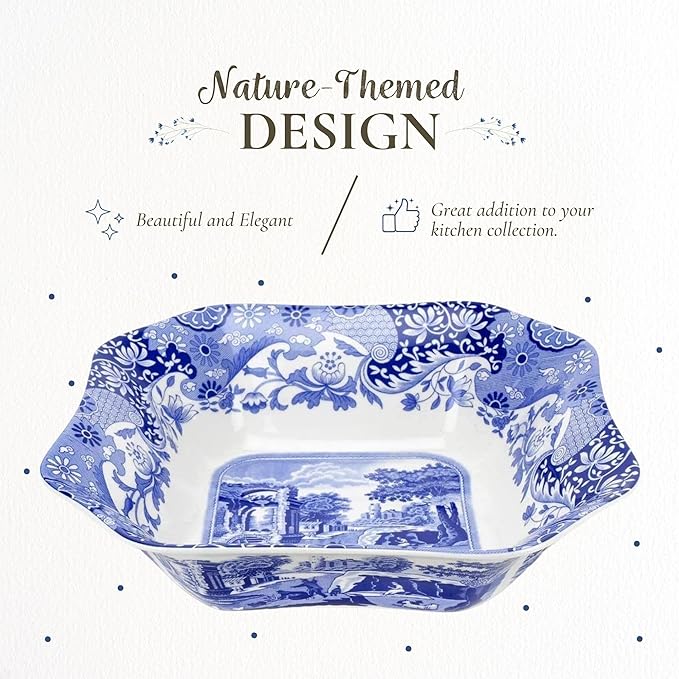 Spode Blue Italian Square Serving Bowl