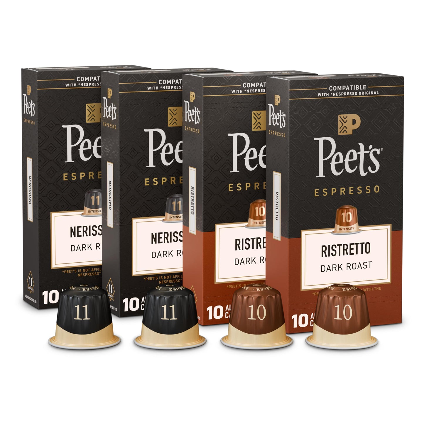 Peet's Coffee Espresso Capsules, Classic Variety Pack, 40 Count