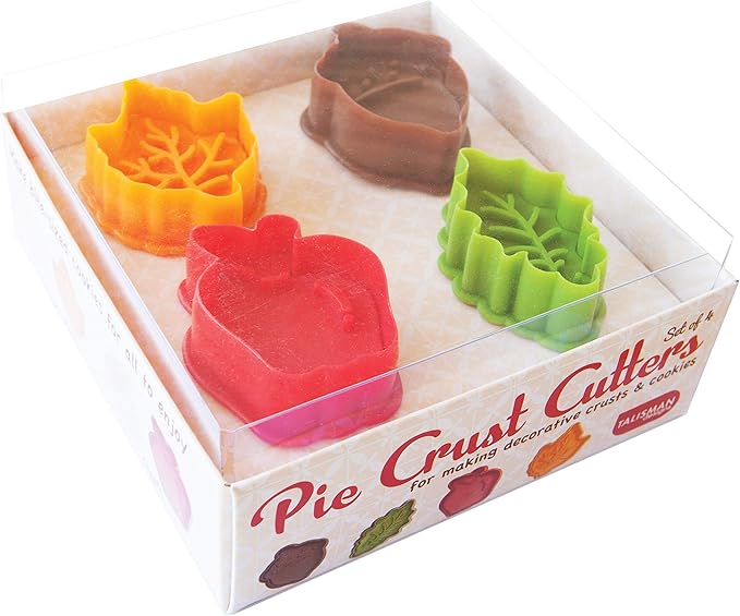 Talisman Designs Plunger Style Thumbprint and Linzer Cookie Cutters, 4 Piece Set
