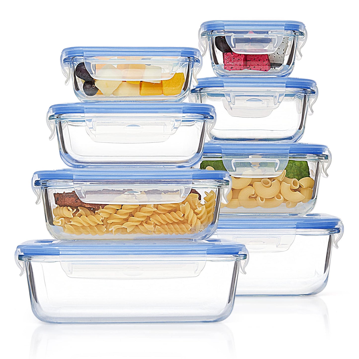 Vtopmart 8 Pack Glass Food Storage Containers with Airtight Lids
