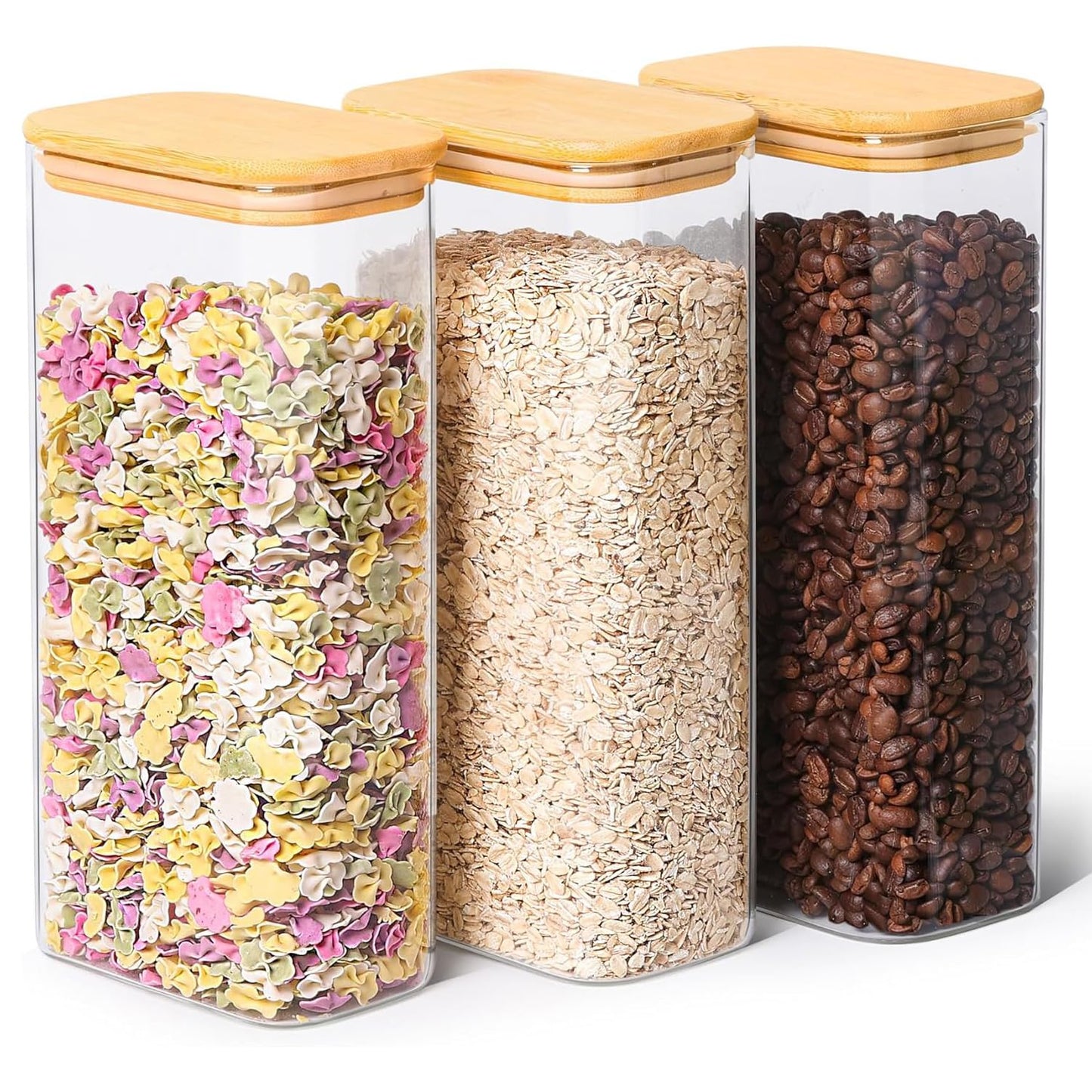 ComSaf Small Glass Containers with Lids 0.7 Qt, Set of 6 Glass Storage Jars