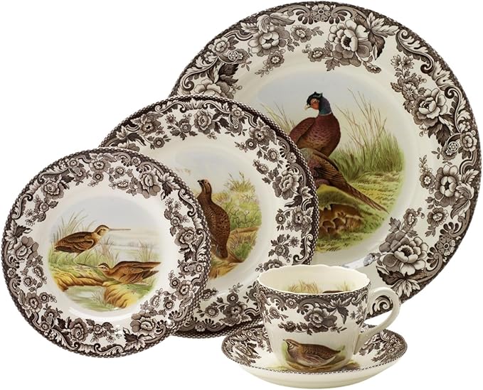Spode Woodland 5 Piece Place Setting, Pheasant
