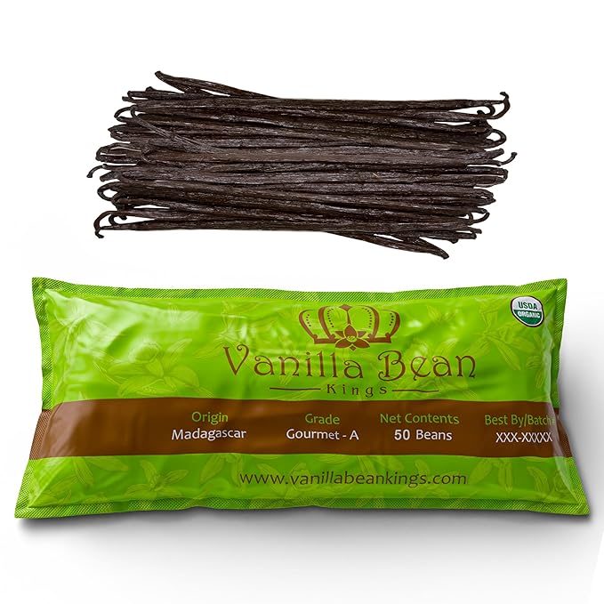 25 Vanilla Beans - Whole Extract Grade B Pods for Baking, Homemade Extract, Brewing, Coffee, Cooking - Tahitian