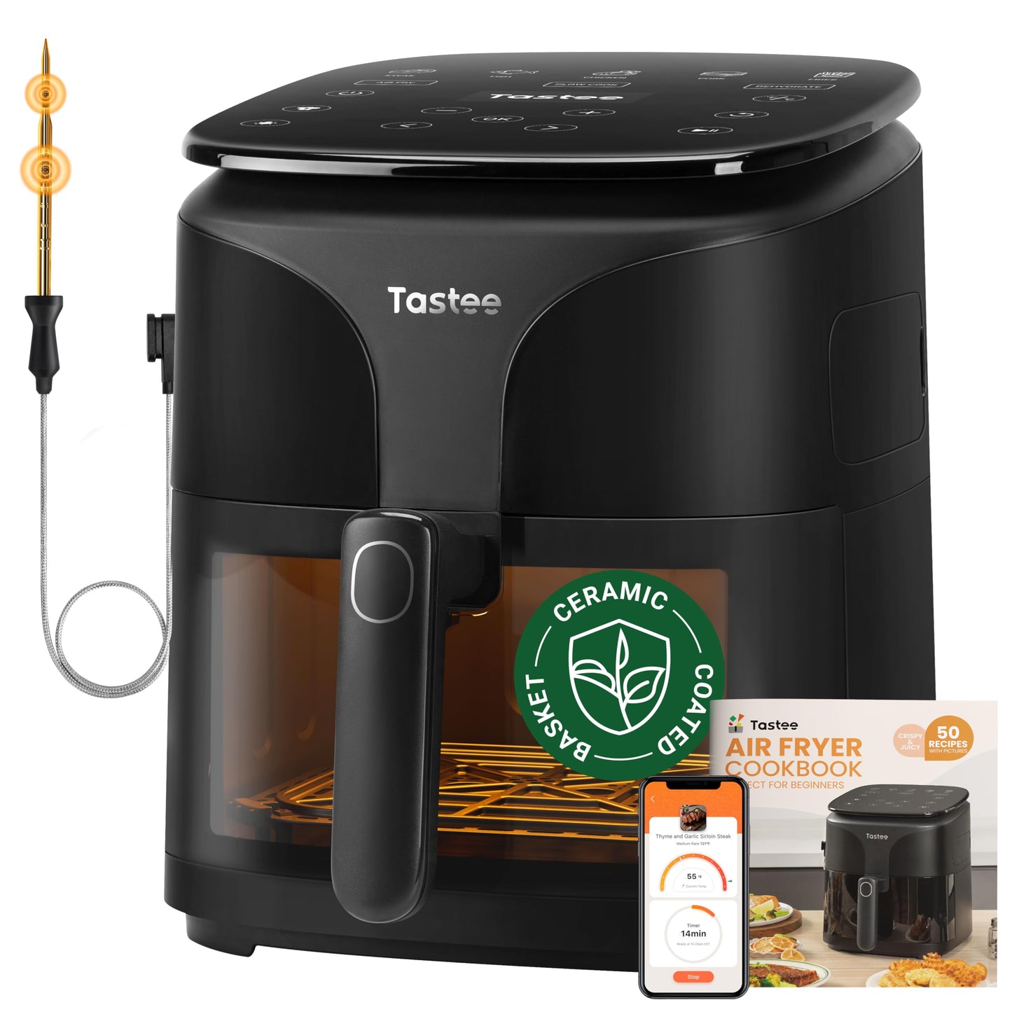 Tastee Air Fryer Liners for 3-6QT Air Fryer Baskets, 100Pcs